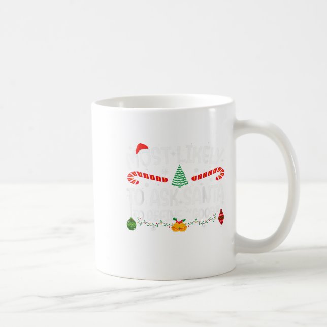 Family Matching Xmas Most Likely To Ask Santa To D Coffee Mug (Right)
