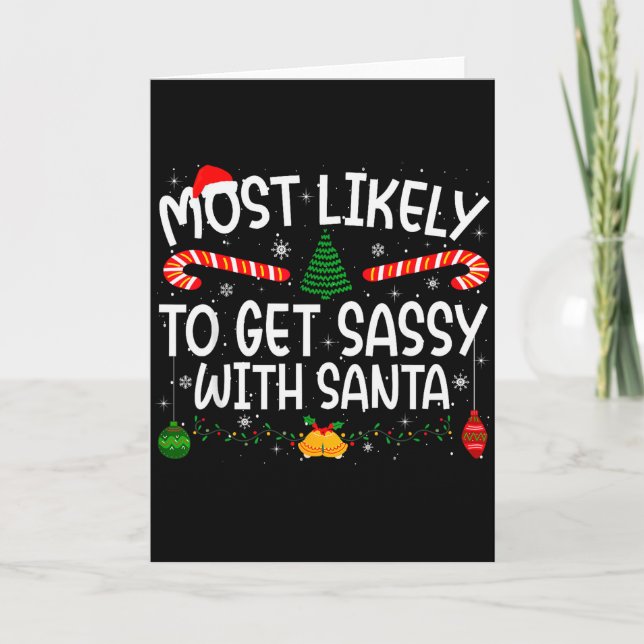 Family Matching Xmas Most Likely To Nap On Christm Card (Front)