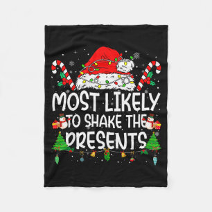 Family Matching Xmas Most Likely To Shake The  Fleece Blanket