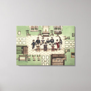 Family meal from a journal written by Carl Canvas Print