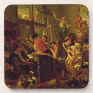 Family Meal (oil on canvas) Coaster