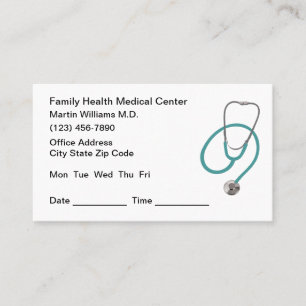 Family Medical Appointment Business Cards Design