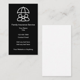 Family Medical Insurance Business Cards