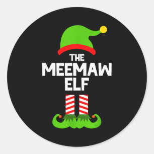 Family Meemaw Elf Christmas Matching Pajama Funny  Classic Round Sticker