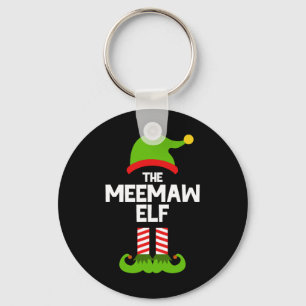 Family Meemaw Elf Christmas Matching Pajama Funny Key Ring