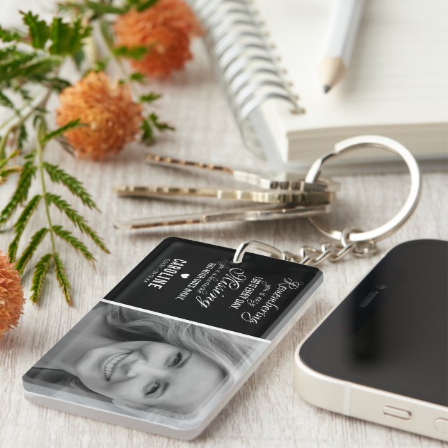 Family Memorial Photo Remembrance Keepsake Key Ring (Front Right)