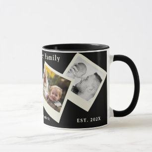 Family Memories 4-Photo Collage Black Coffee Mug