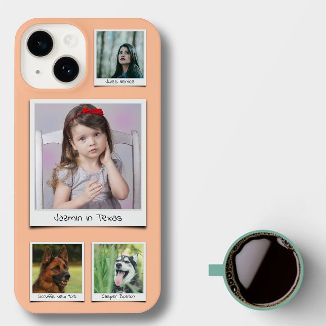 Family Memories 4 photo Collage Peach Fuzz iPhone Case (Creator Uploaded)
