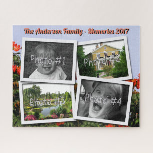 Family Memories 4 x Custom Photos Challenge Tulip Jigsaw Puzzle