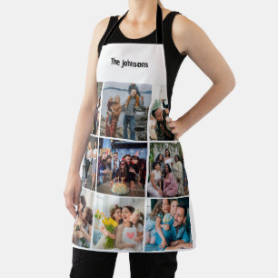 Family Memories 9 Photo Grid Personalised Collage Apron