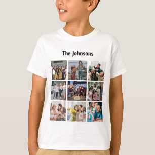 Family Memories 9 Photo Grid Personalised Collage T-Shirt