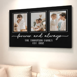 Family Memories Black Customised Photo Collage Canvas Print
