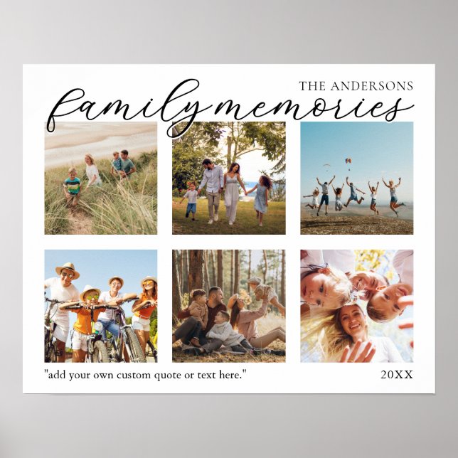 Family Memories Personalised Photo Collage Poster (Front)