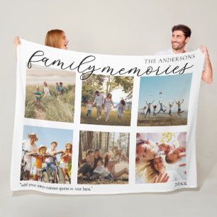 Family Memories Personalized Photo Collage Fleece Blanket
