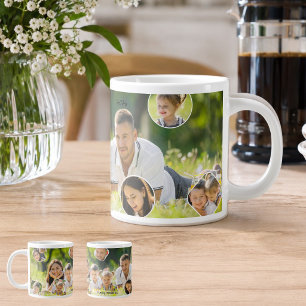 Family Memories Photo Collage Holiday Gift Large Coffee Mug