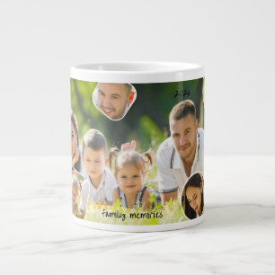 Family Memories Photo Collage Holiday Gift Large Coffee Mug