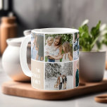 Family Memories Simple Photo Collage Coffee Mug<br><div class="desc">Sip your morning coffee or evening tea in the warm embrace of your dearest memories with our photo mug. This extraordinary mug isn't just a vessel for your favourite beverages; it's a journey through your family's history, beautifully captured in 11 square photos and one special square reserved for your family...</div>