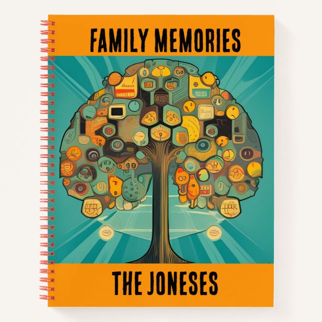Family Memories Tree Personalised Notebook (Front)