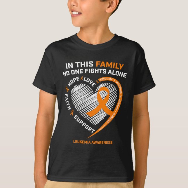 Family Men Women Kids Leukaemia Awareness  Leukaem T-Shirt (Front)