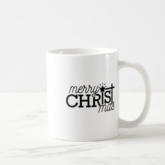 Family Merry Christmas Christian Cross Pyjamas Xma Coffee Mug (Right)