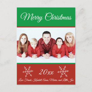 Family Merry Christmas Eve Photo Postcard