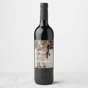 Family merry christmas & Happy New Year Custom Wine Label