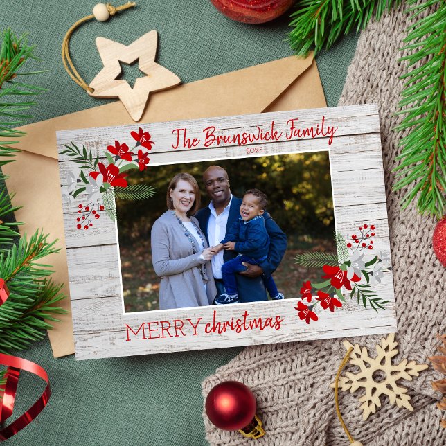 Family Merry Christmas Photo Holiday Card (Creator Uploaded)