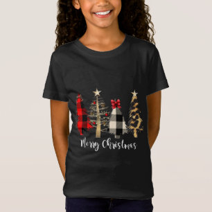 Family Merry Christmas Trees Plaid Leopard T-Shirt