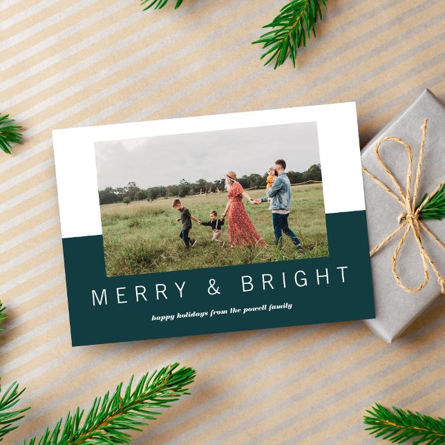 Family Merry Holiday Christmas Photo Card (Creator Uploaded)
