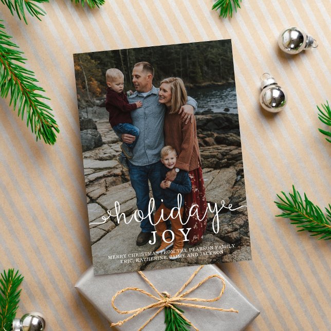 Family Merry Holiday Christmas Photo Card (Creator Uploaded)