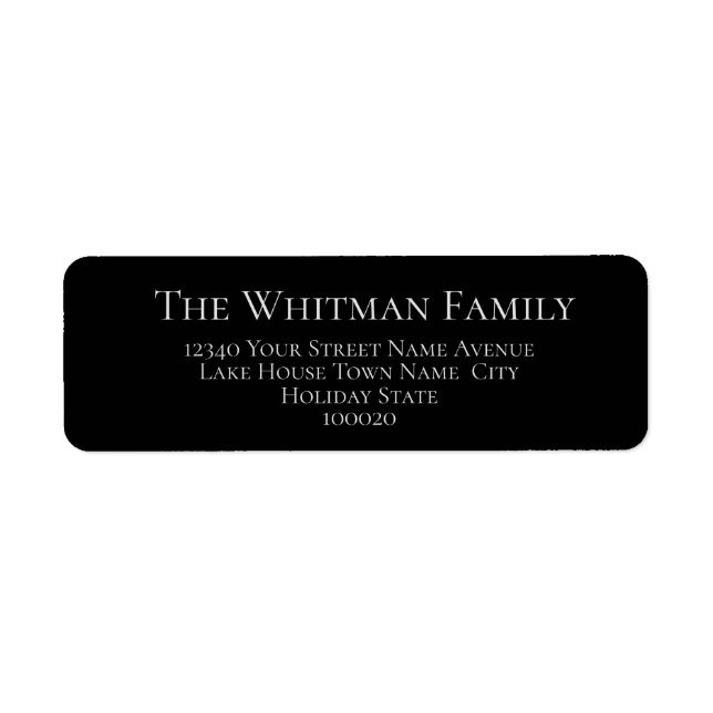 Family Minimalist Black Return Address (Front)