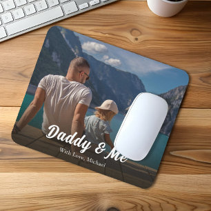 Family Modern Photo Daddy and Me Custom Mouse Mat