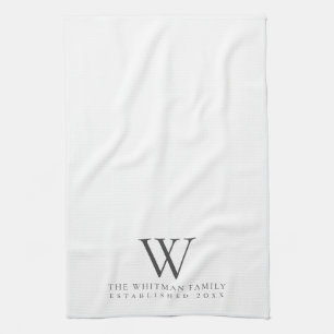 Family Monogram Elegant Kitchen Tea Towel