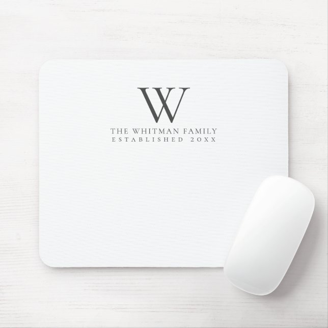 Family Monogram Elegant Mouse Mat (With Mouse)