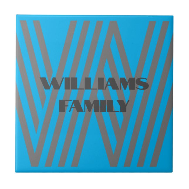 family monogram initial Ceramic Tile (Front)