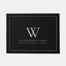 Family Monogram Modern Black Grey