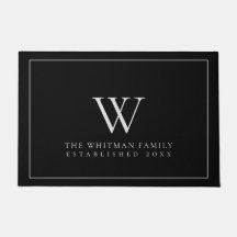 Family Monogram Modern Black Large Gray