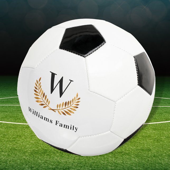 Family monogram name gold black football (Creator Uploaded)