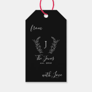 Family monogram name personalised elegant gift tags