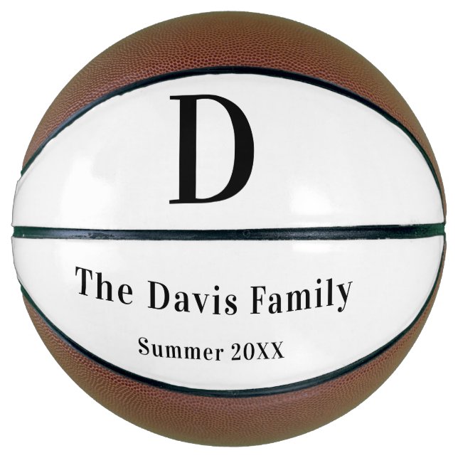Family monogram name simple summer basketball (Front)