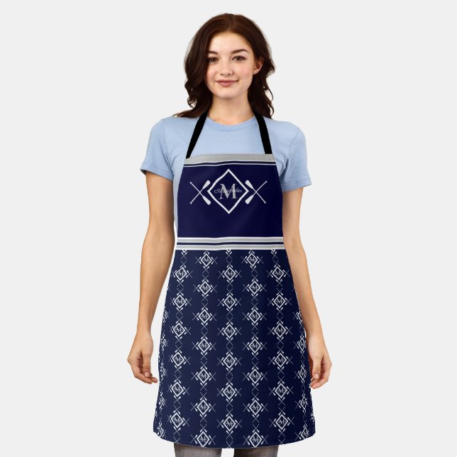 Family Monogram Nautical Boating Apron (Worn)