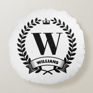 Family Monogram Round Cushion