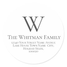Family Monogram Simple Return Address