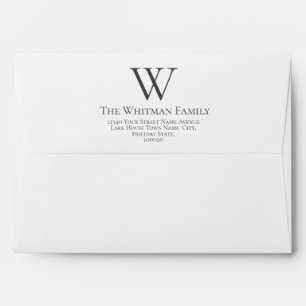 Family Monogram Simple Return Address Envelope