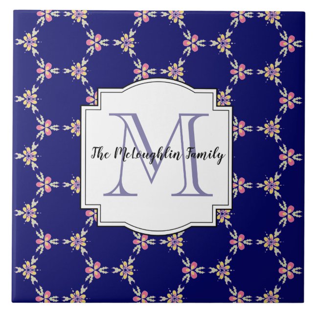 Family Monogram | Spanish Mediterranean Style Tile (Front)