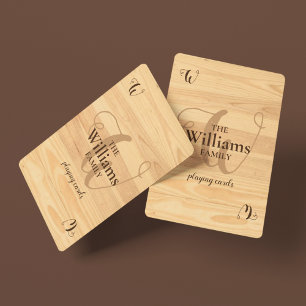 Family Monogrammed Wood like  Playing Cards