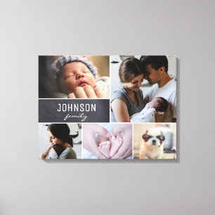 "Family Mosaic: Personalised Photo Collage Templat Canvas Print