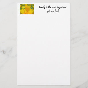 Family Most Important Gift! stationery Poppies