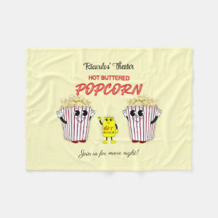 Family Movie Theatre with Hot Buttered Popcorn  Fleece Blanket