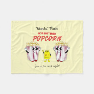 Family Movie Theatre with Hot Buttered Popcorn Fleece Blanket